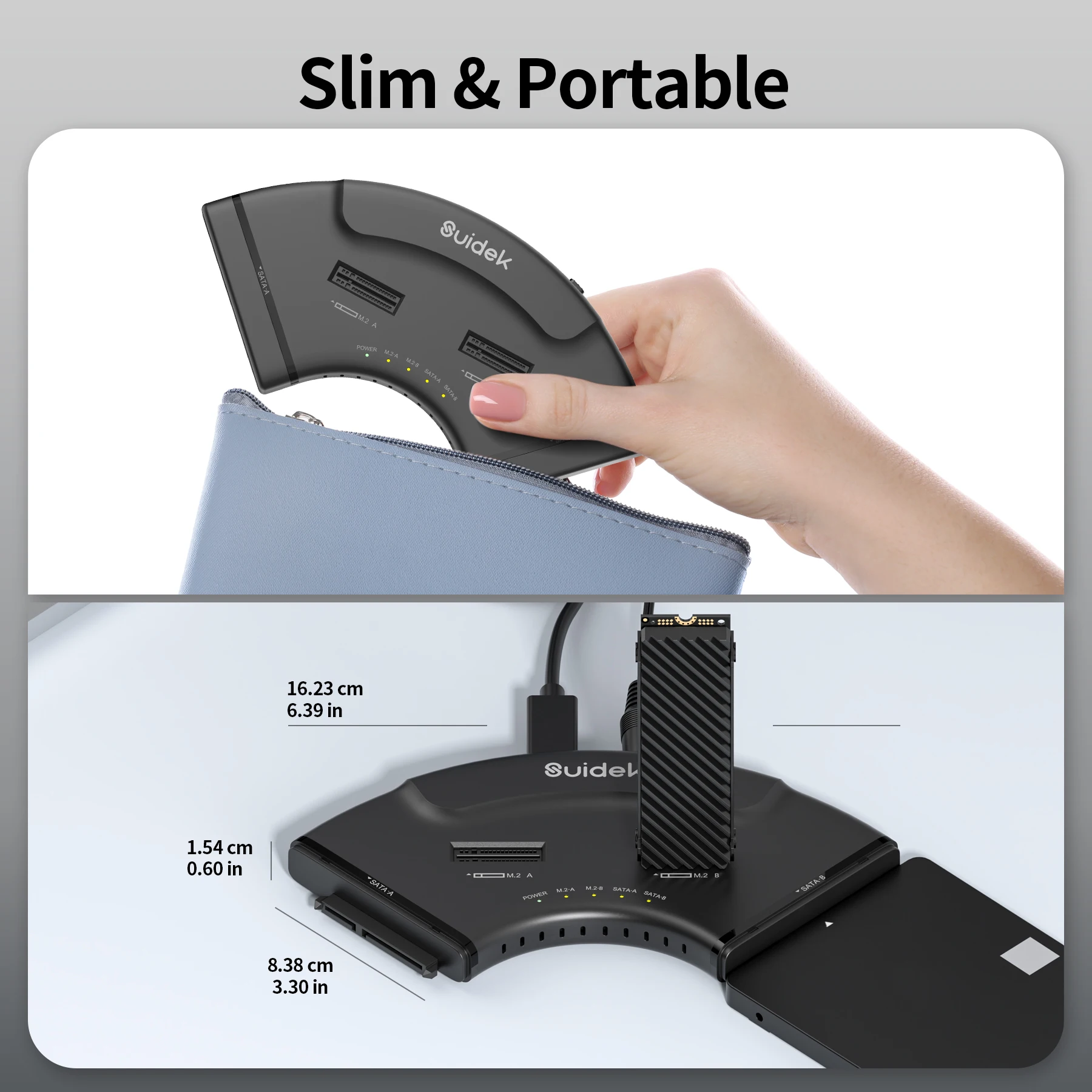 USB-C Dock HDD SSD de 4 unidades de 10Gbps con adaptador Dual M.2 NVMe SATA estaciones de acoplamiento de disco duro UASP TRIM para Windows Mac Linux