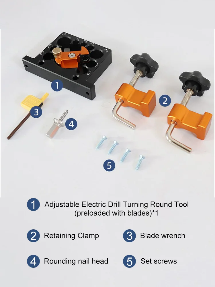 1 Set 11-Holes Adjustable Dowel Maker Jig Or Carbide Blades, Woodworking Electric Drill Milling Dowel Round Rod Auxiliary T