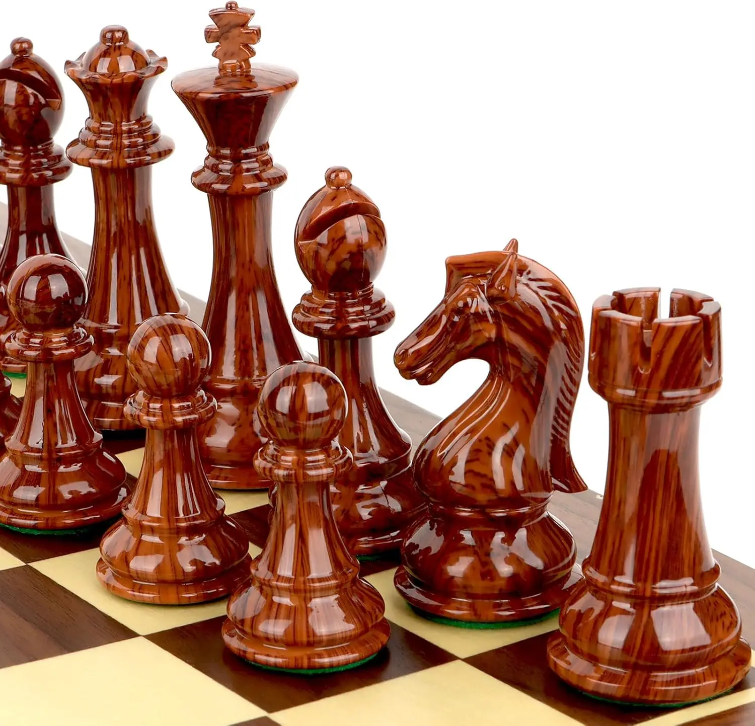 

High Polymer Chess Pieces 3.75' King - Extra 2 Queens, Tournament Set with Storage Bag (No Board)