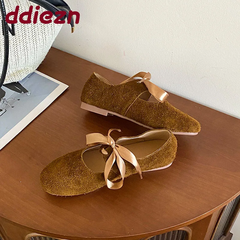 

Женская модная обувь Мэри Джейн на плоской подошве без шнуровки, мягкая женская обувь с круглым носком, женская обувь на плоской подошве с узлом-бабочкой