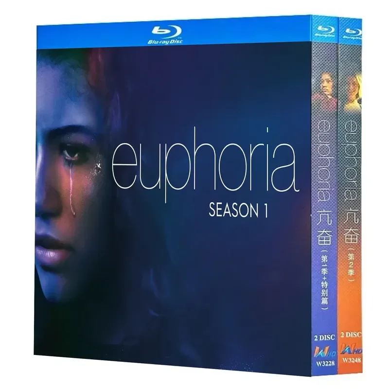 Série TV Euphoria Saisons 1-2, coffret 4 disques toutes régions, nouveau coffret Blu-ray haute définition BD