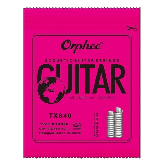 Orphee Akoestische Gitaarsnaren Folk Gitaarsnaren Koolstofstaal Zeshoekige Legering Geschikt voor Beginnende Gitaaraccessoires