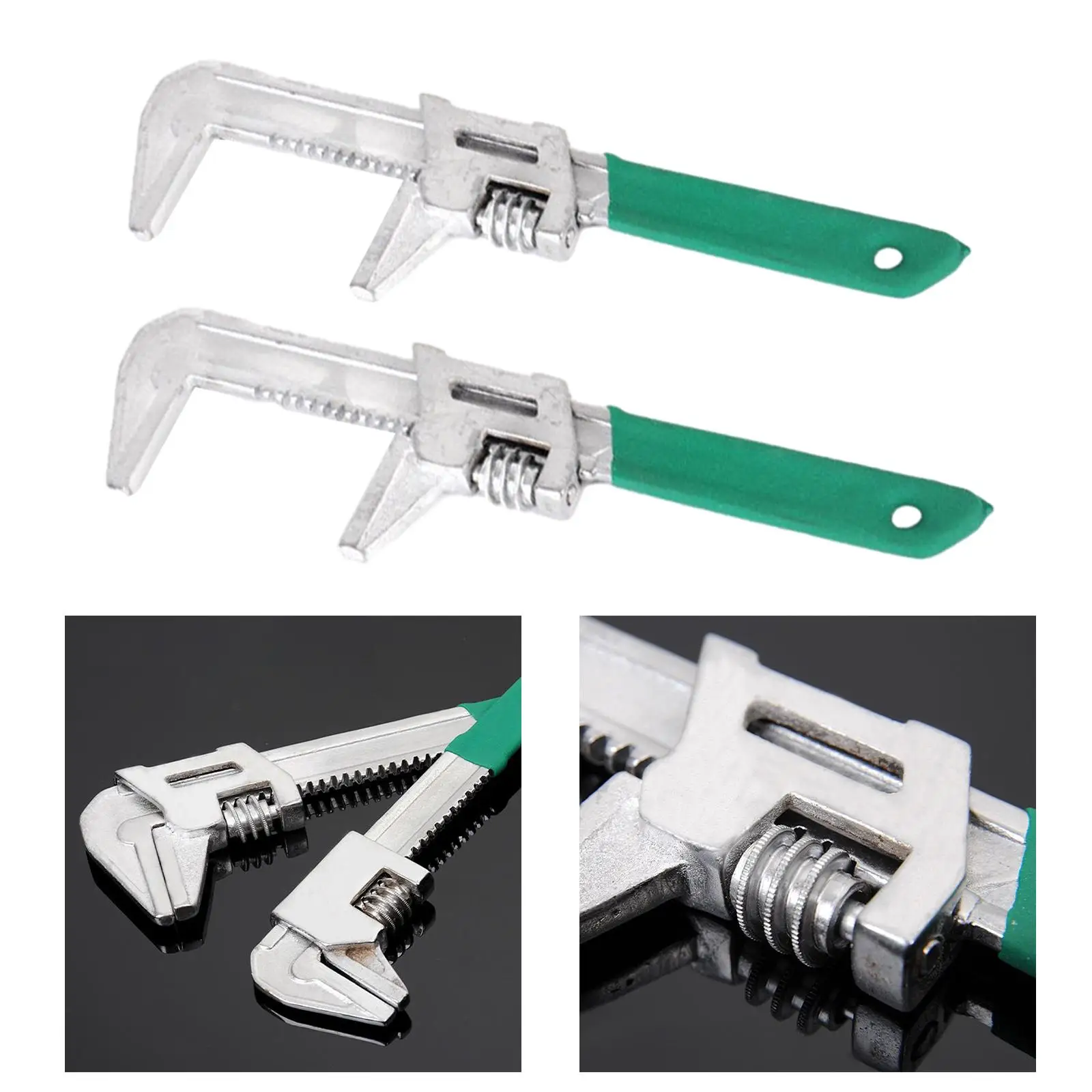 F Type Adjustable Wrench Steel Versatile Plumbing Repair Hand Tools Wide Mouth Wrench Right Angle Spanner for DIY Project