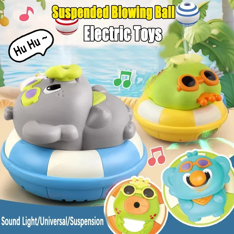 Fun Electric Elephant Sliding Car Suspension Ball Automatic Obstacle Avoidance Music Sound and Light Interactive Children's Toy