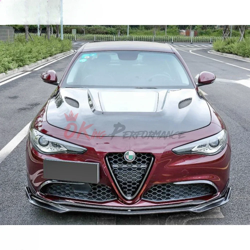 Glass Transparent Carbon Fiber Hood For Alfa Rome Giulia Quadrifoglio