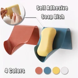 New Creative Soap Dish Self Adhesive Wall Mounted Soap Rack Multifunctional Bathroom Supplies Solid Drain Soap Holders