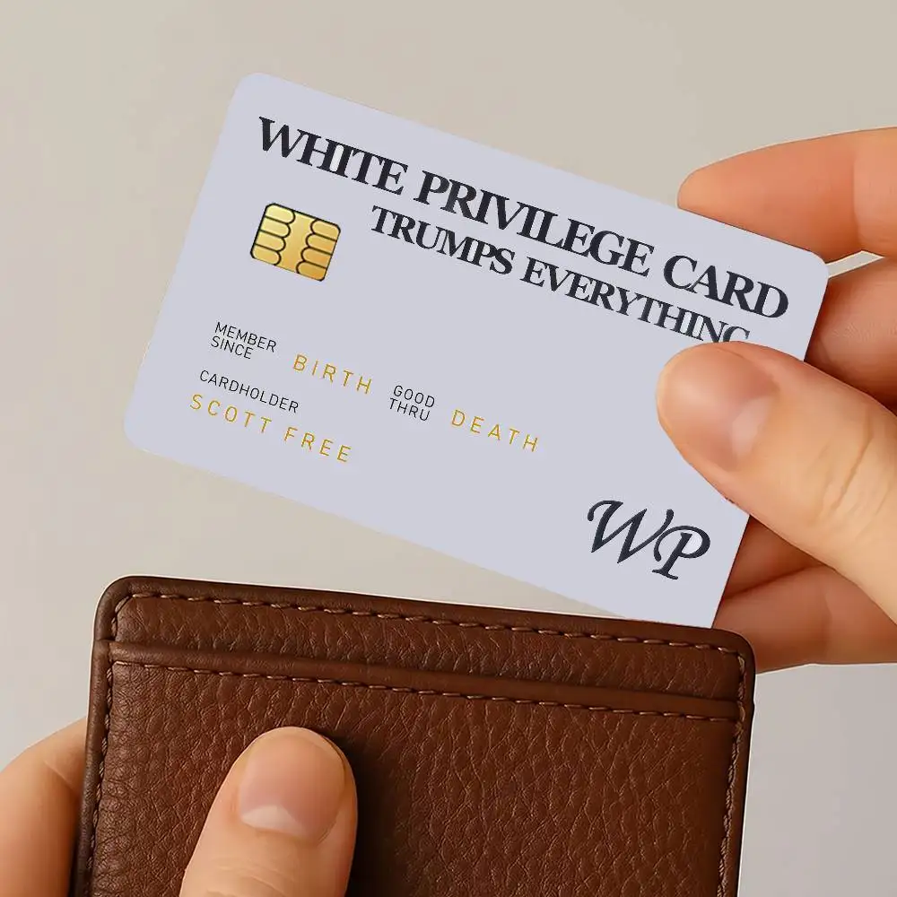 White Privilege Credit Card Sticker Decoration Scratch-Resistant Suitable For Debit And Bank Cards Gift Set 4PCS