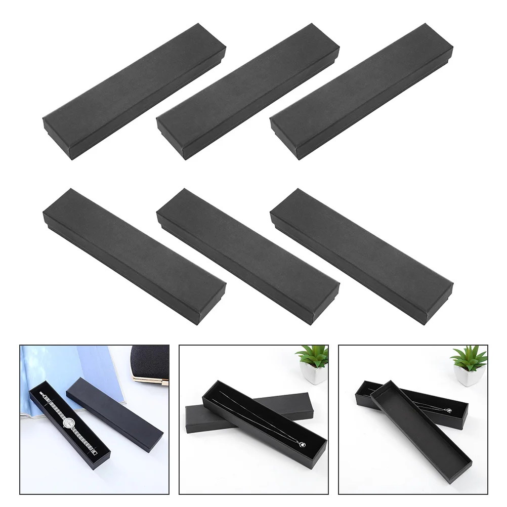 

6Pcs Watch Storage Case Black Compact Design Sponge Padding Jewelry Display Box Gift Packaging Watch Storage Case