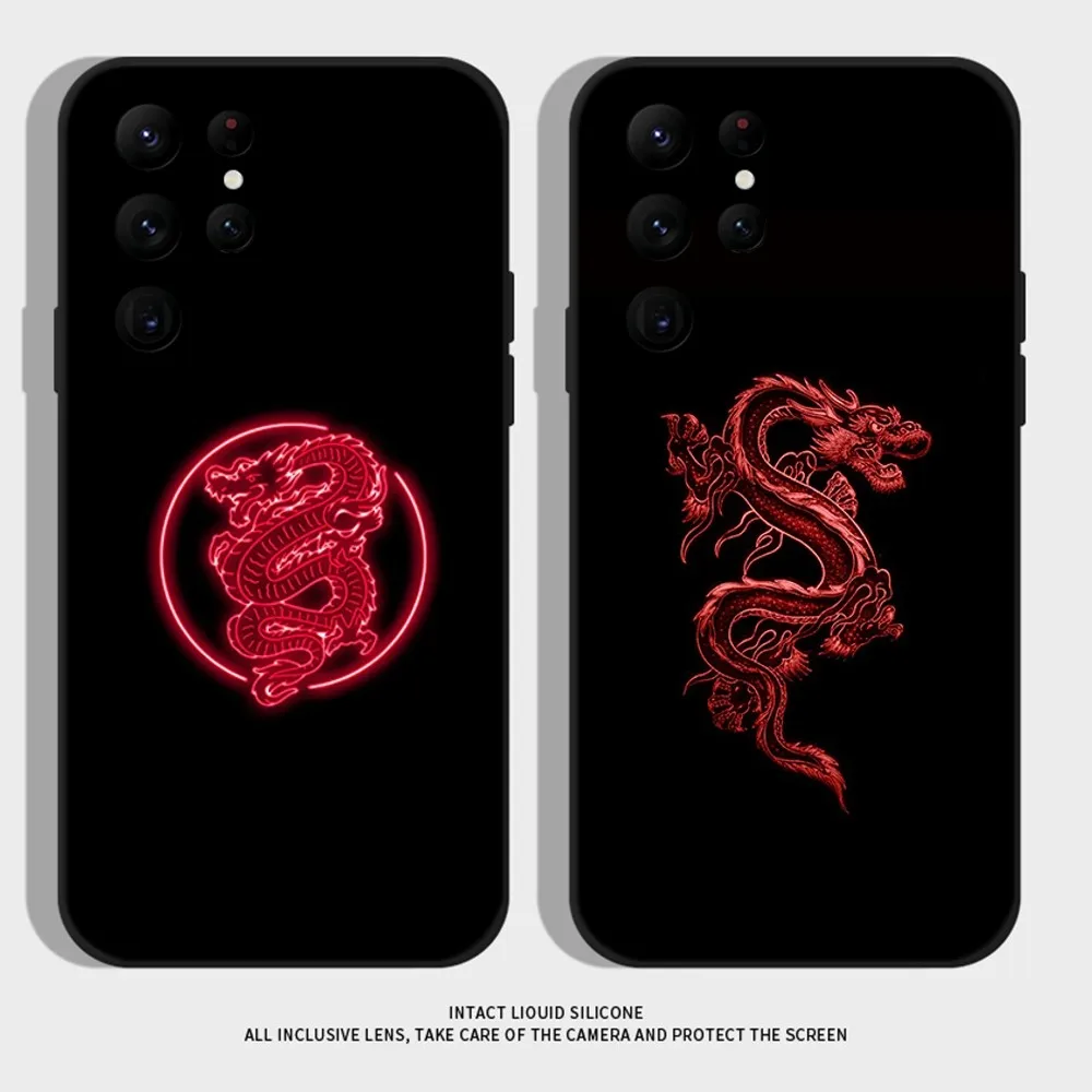 

Unique Aesthetic Design Red Dragon Phone Case For Samsung S21,S22 Ultra,S20,S30 plus,S22 plus,S23,S30 ultra 5G Silicone Cover