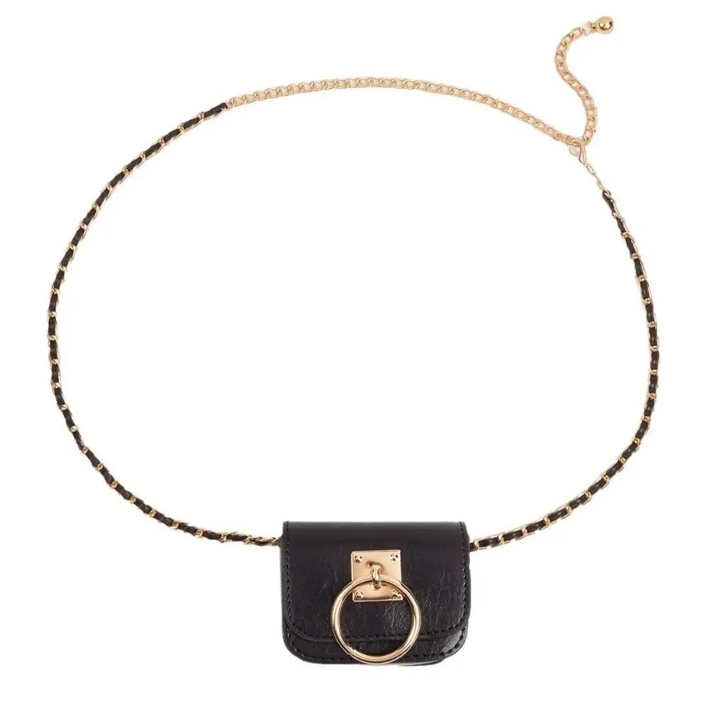 

Модный ремень из сплава с поясной сумкой, джинсовый декор, ремень с пряжкой, пояс из искусственной кожи, винтажная регулируемая поясная сумка, уличная одежда