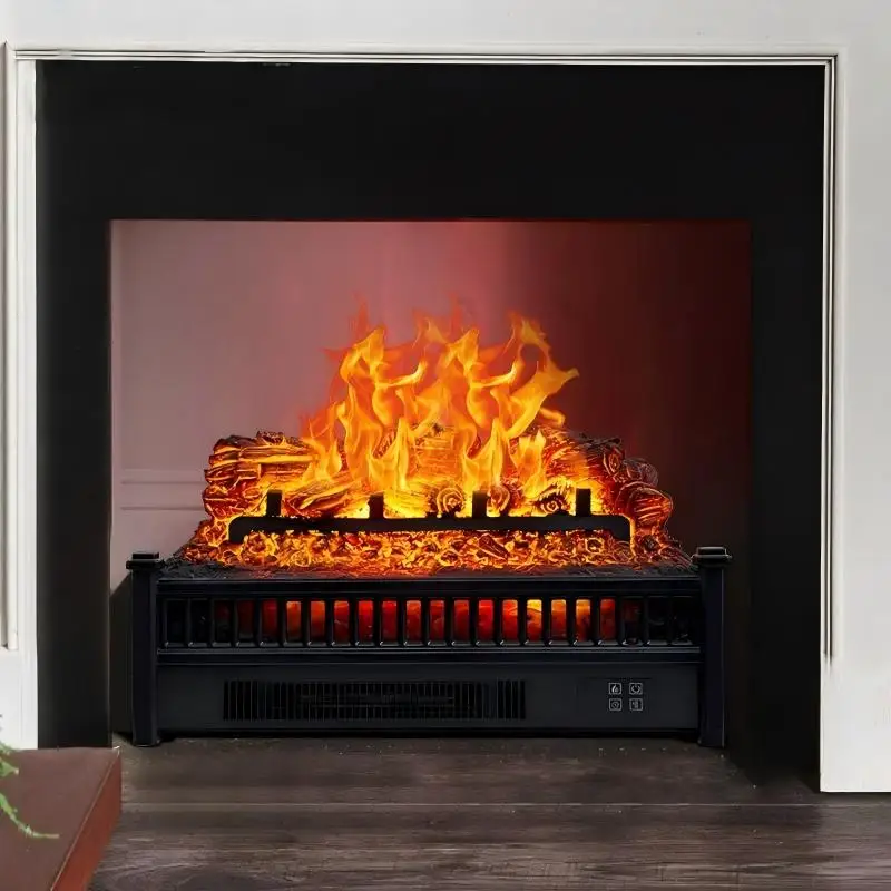 110V 220V Flame heater，Portable Electric Fireplace Insert Heater, Simulation Flame Charcoal Basin Fireplace Core