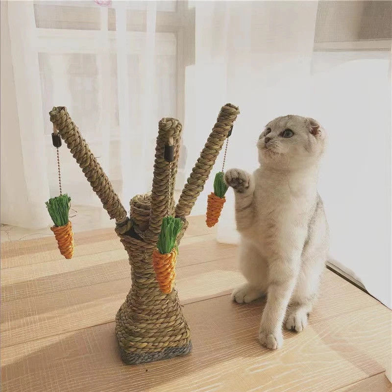 

33cm Carrot Cat Scraper Pet Tree House Climbing Frame Post Decoration Interactive Tree Tower Pet Cat Scratch Board Toy Furniture