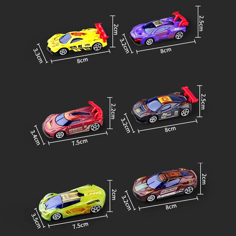 6PCS Temperature-sensitive Color-changing Alloy Racing Car Model Simulation Pull-back Collision-resistant Alloy Car Toy Gift