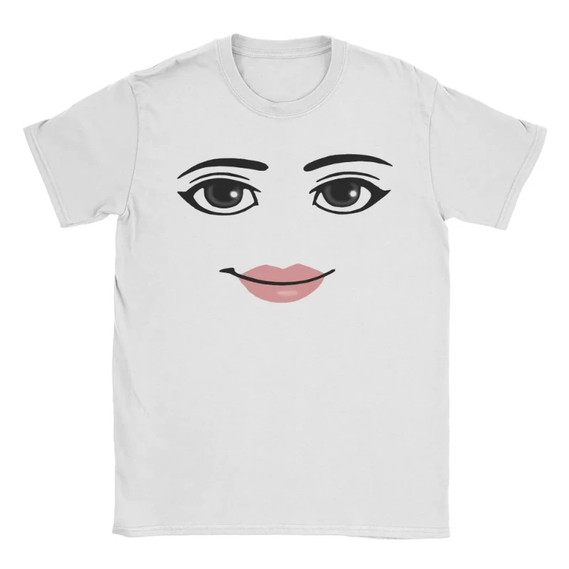 

High Quality Novelty Robloxs Woman Face Game Meme Graphic T Shirts Men Women Fashion Short Sleeve T-shirts Unisex Tops