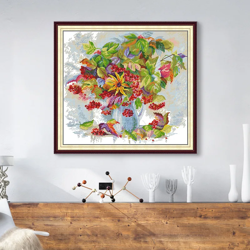 

Набор для вышивки крестом Joy Sunday с предварительной печатью, легкий узор, набор для вышивки из штампованной ткани Аиды, осенние цвета