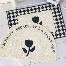 French Flower Entrance Doormat Anti-slip PVC Floor Mats Easy Clean Entry Porch Hallway Entryway Home Decor Dust Removal Carpet