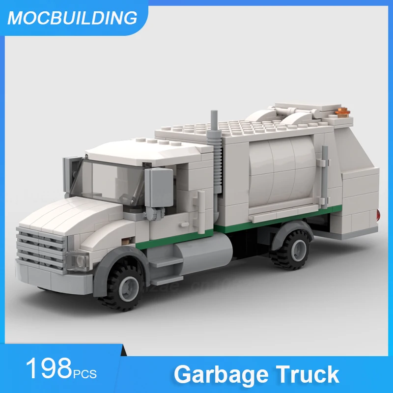 MOC Building Blocks Garbage Truck Model DIY Assemble Bricks City Transportation Educational Creative Collect Toys Gifts 198PCS