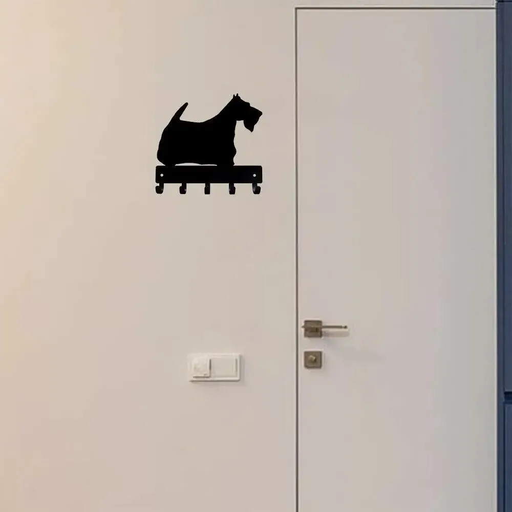CIFBUY Metal Wall Art Scottie Dog Key Hooks Coat Hanger Functional Home Decor Rustic Iron Towel Rack