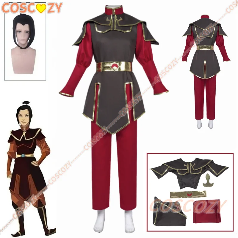 Anime Azula Cosplay Costume Halloween Cosplay Top Pant Cuff Belt Set Anime Suit for Comic Con