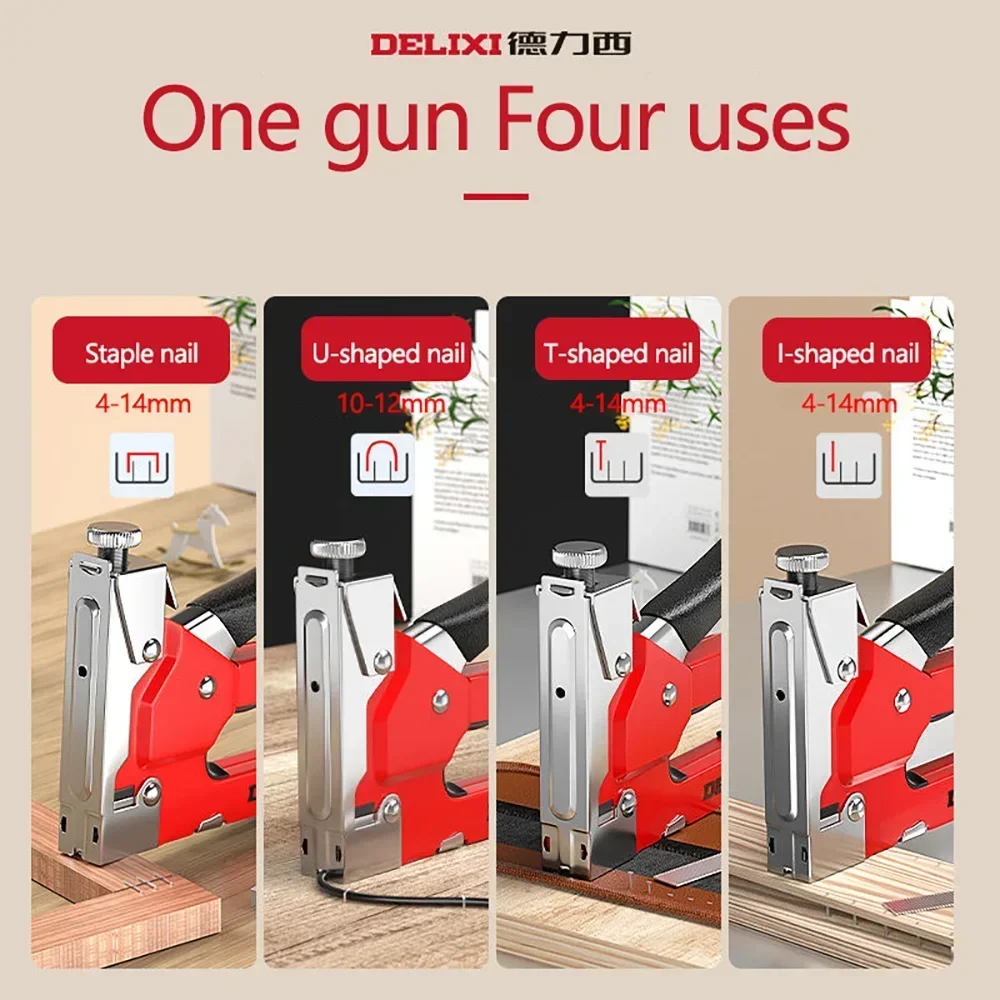 2025 دليل مسدس مسامير الثقيلة الهواء كباسات برشام النجارة مسامير هوائية بندقية المفروشات النجارة ستيبلر تسمير أدوات #5