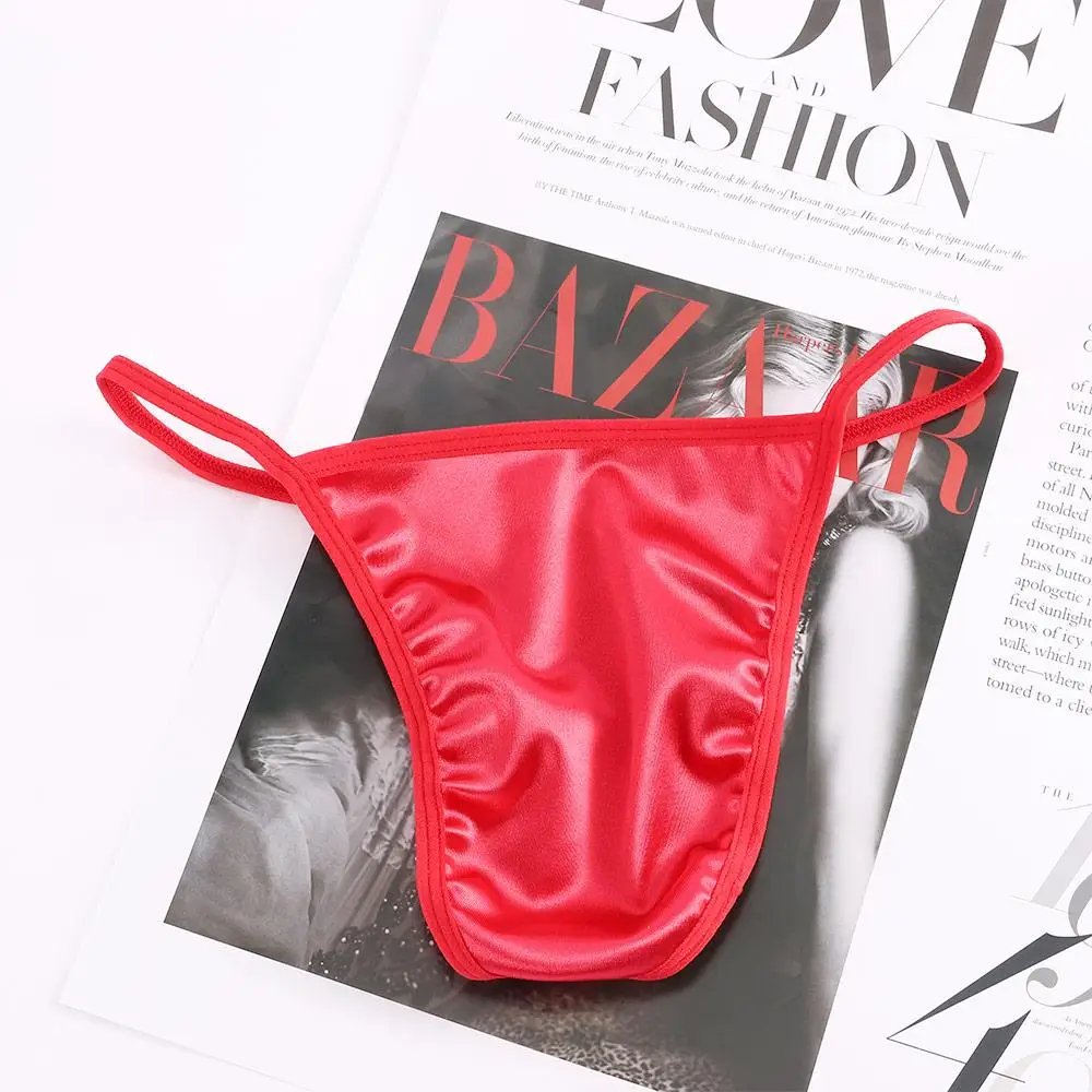 مثير حجم كبير منخفضة الارتفاع الساتان G سلاسل سيور سراويل داخلية مثيرة للرجال #6