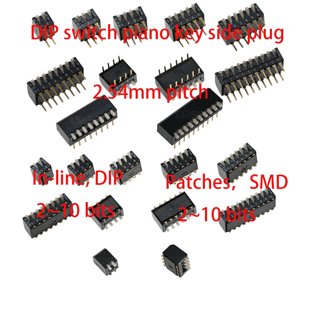 جديد الأصلي KE GULLWING PC دبوس DIP التبديل البيانو مفتاح الملعب 2.54 مللي متر الأسود في الخط SMD 2 3 4 5 6 8 10 بت 4 6 8 10 12 16 20 P دبوس