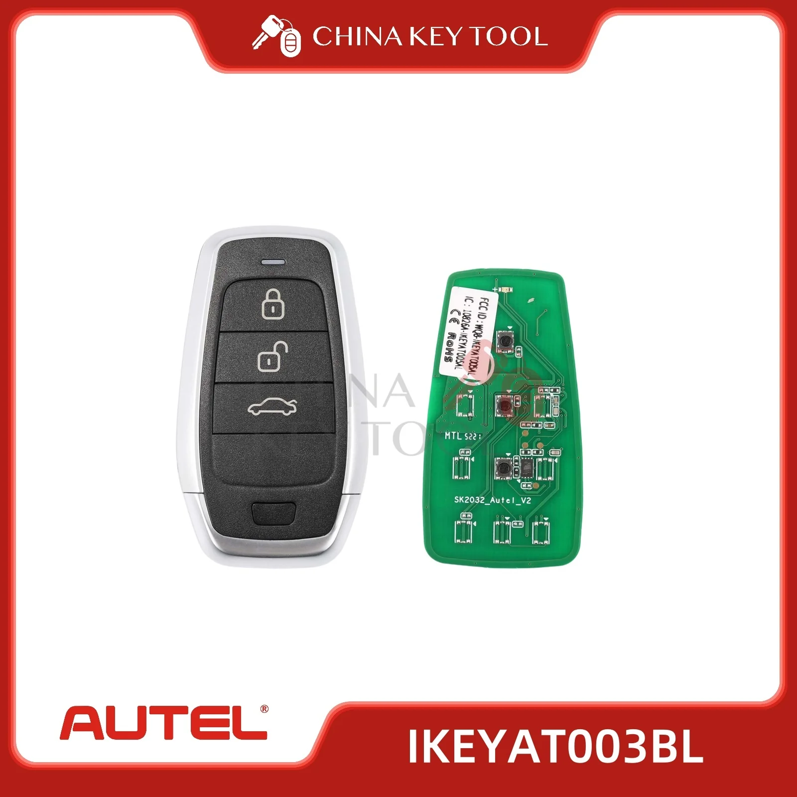 

5 шт. Autel IKEY IKEYAT003BL AT003BL независимый универсальный смарт-дистанционный ключ 3 кнопки для смарт-ключа Autel для KM100 IM508 IM608