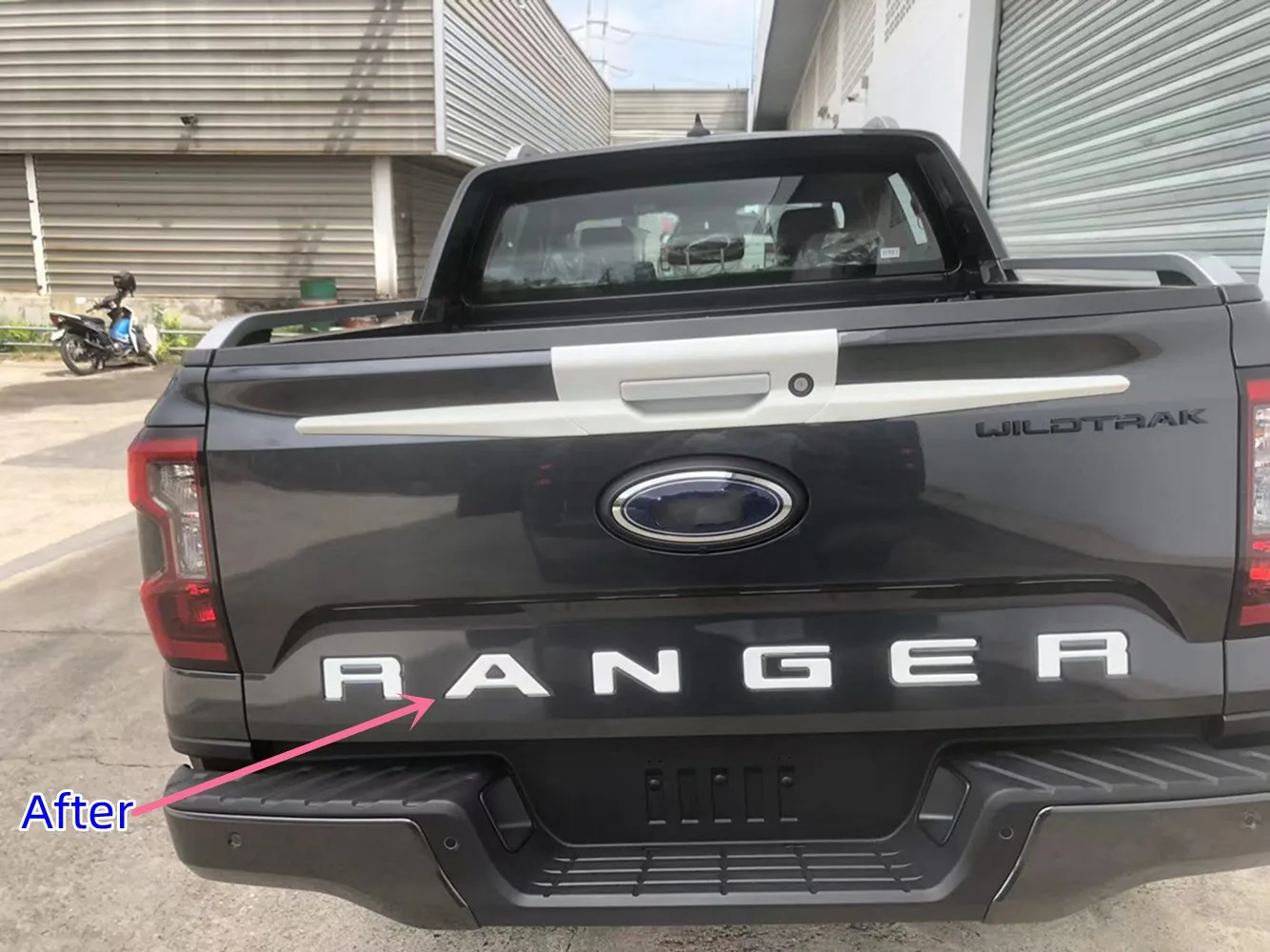 6 letters For Ford Ranger T9 2022-2024 Back Door Logo Letter 3D Emblem Original Size ABS