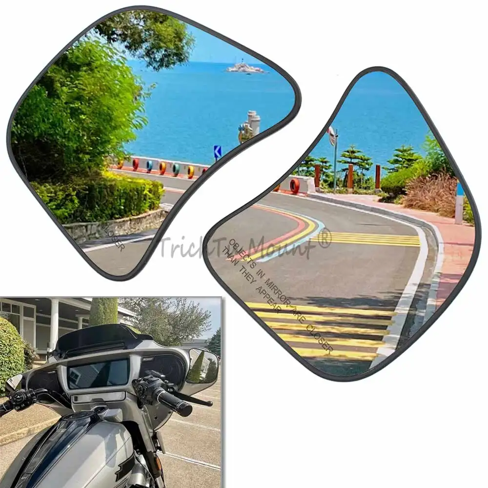 Motorcycle Fairing Rear View Mirrors Rotatable Fit For Harley Davidson Street Glide FLHX CVO FLHXSE 2023 -Up Side Mirror