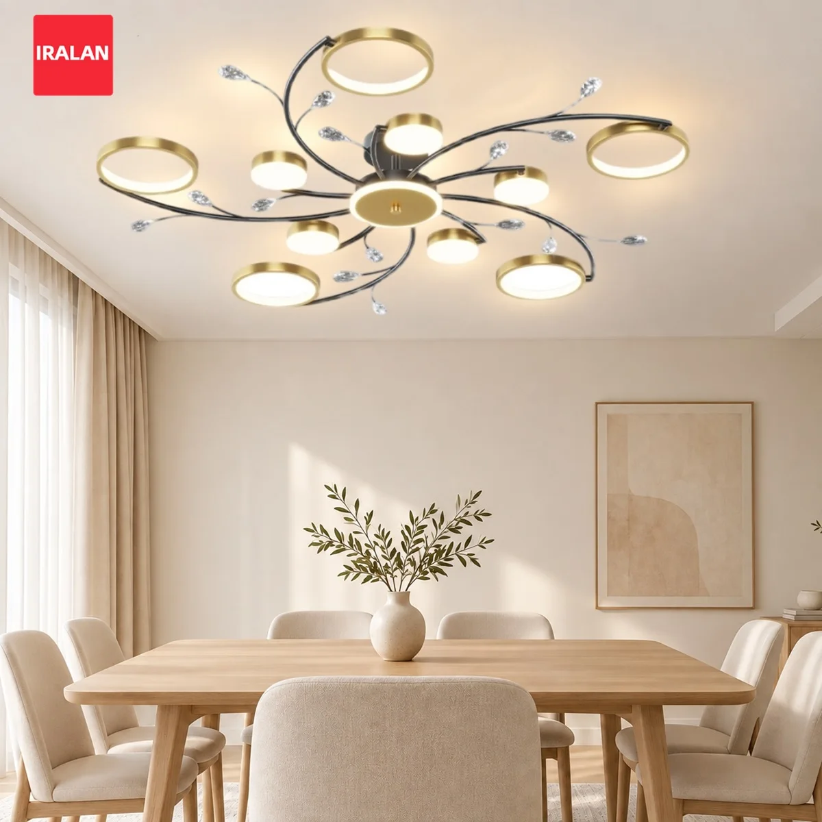 Modern Starry Sky Style Crystal Ceiling Light 90W High Bright 2700-6500K Dimmable Living Room Bedroom Indoor Decorative Lighting