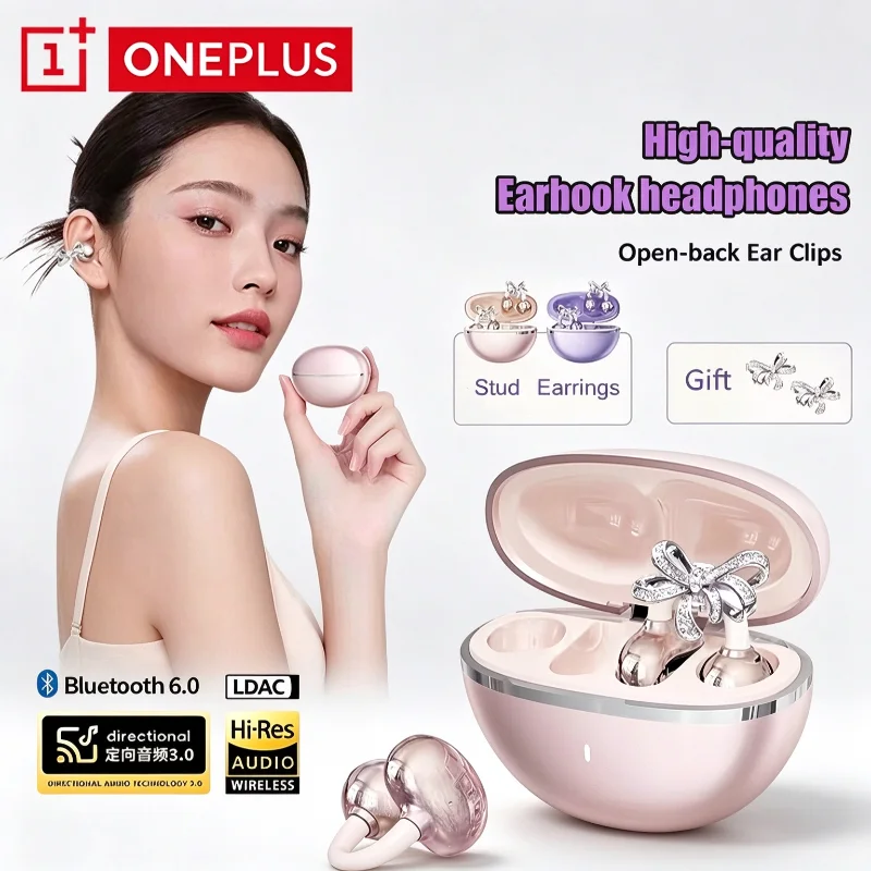 Oneplus Y63 Sports Wireless Earphones Bow earrings Mics Button Control LED Power Display Hifi Stereo Sound Bluetooth Headphones