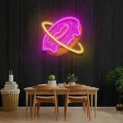 Doughnut Planet LED Neon Sign Sweet Ambiance Neon Light USB for Bedroom Living Room Home Bar Cafe Shop Decor Personalized Gift
