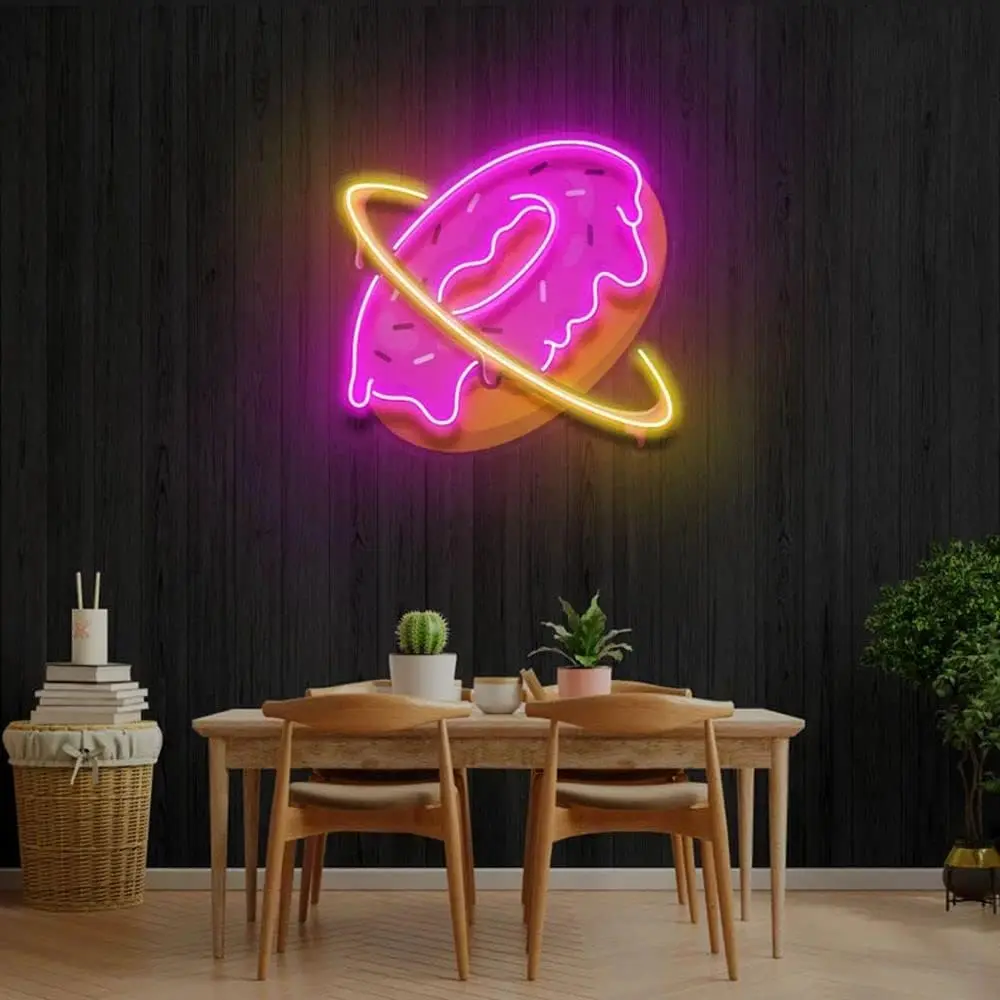 Doughnut Planet Custom Neon Sign For Wall Decor LED Neon Light For Bedroom Home Living Room Bar Personalized USB Powered