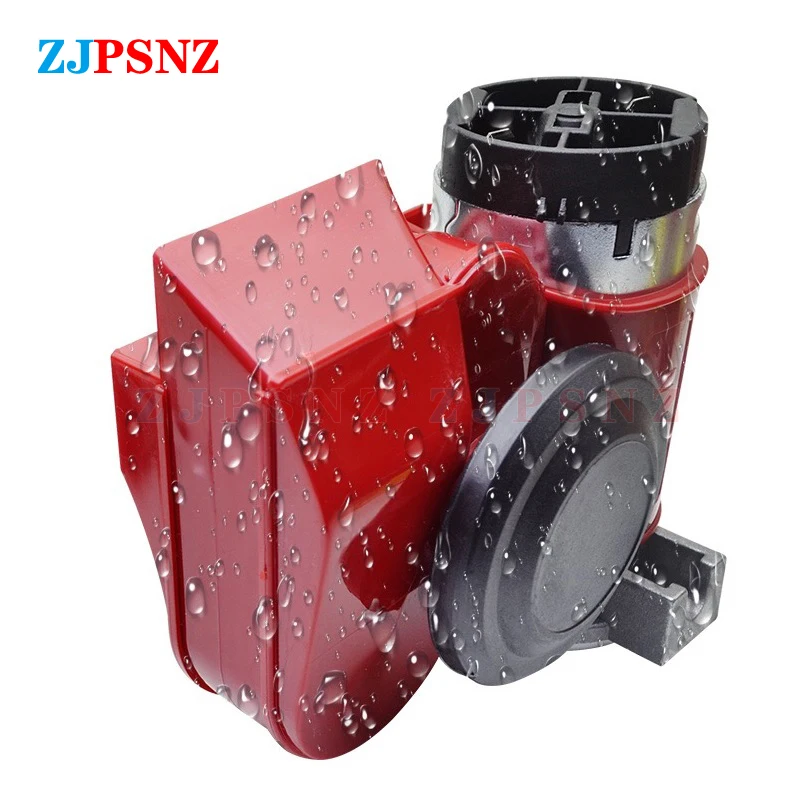 Car Dual Tone Horn Compact Horn Snail Air Horn Waterproof 12V 24V Car Auto Twin Dual Tone Horn Kit For Car Motorcycle Super Loud