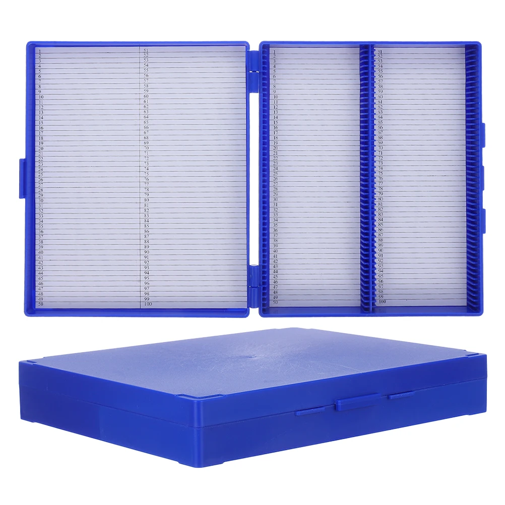 2pcs Storage Box Large Capacity Slide Holder Transparent Design Portable Glass Case Microscope ganizer