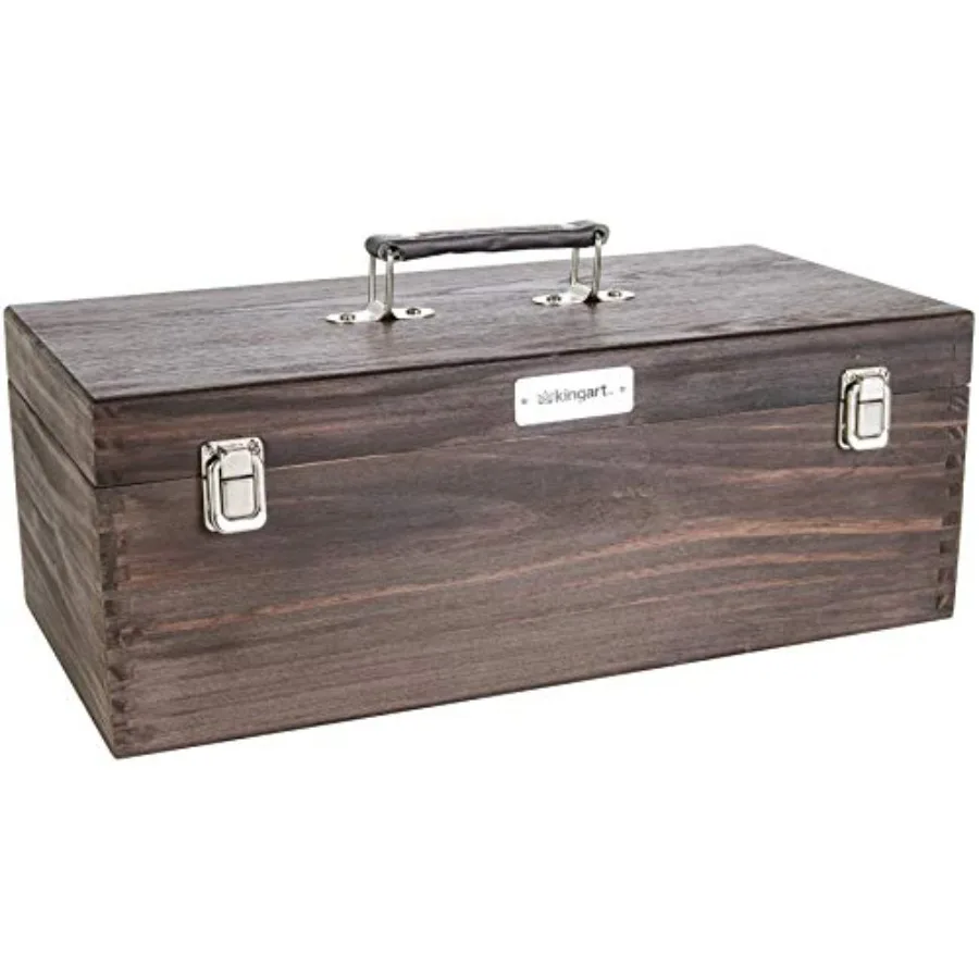 

724 Wood Storage Box Organizer Espresso Stain for Kitchen Pantry Closet Bedroom Storage Solution with Modern Rustic Design to K