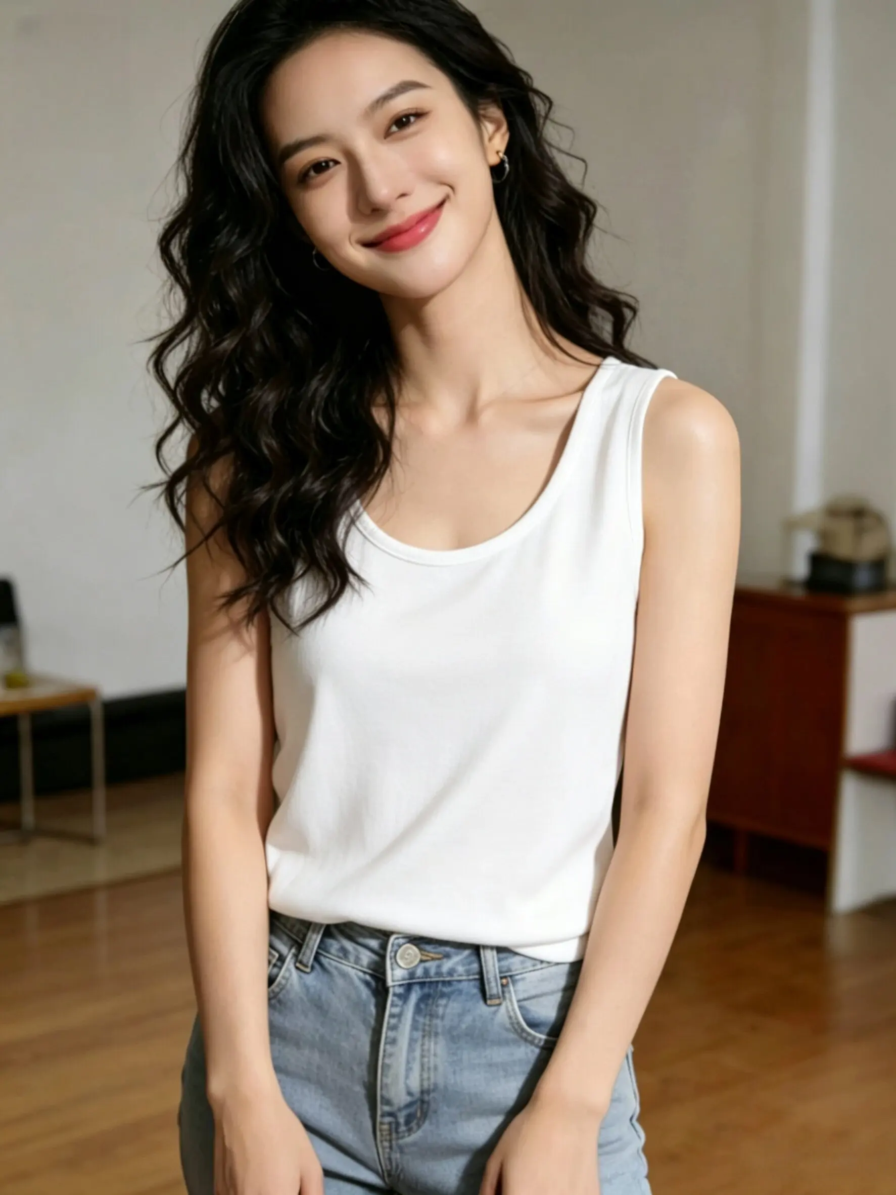 95 Cotton U-Neck Strap Vest Women's New plus Size Slimming Top Summer No-Sleeve Base Layer Tank Top Inner Wear Outerwear