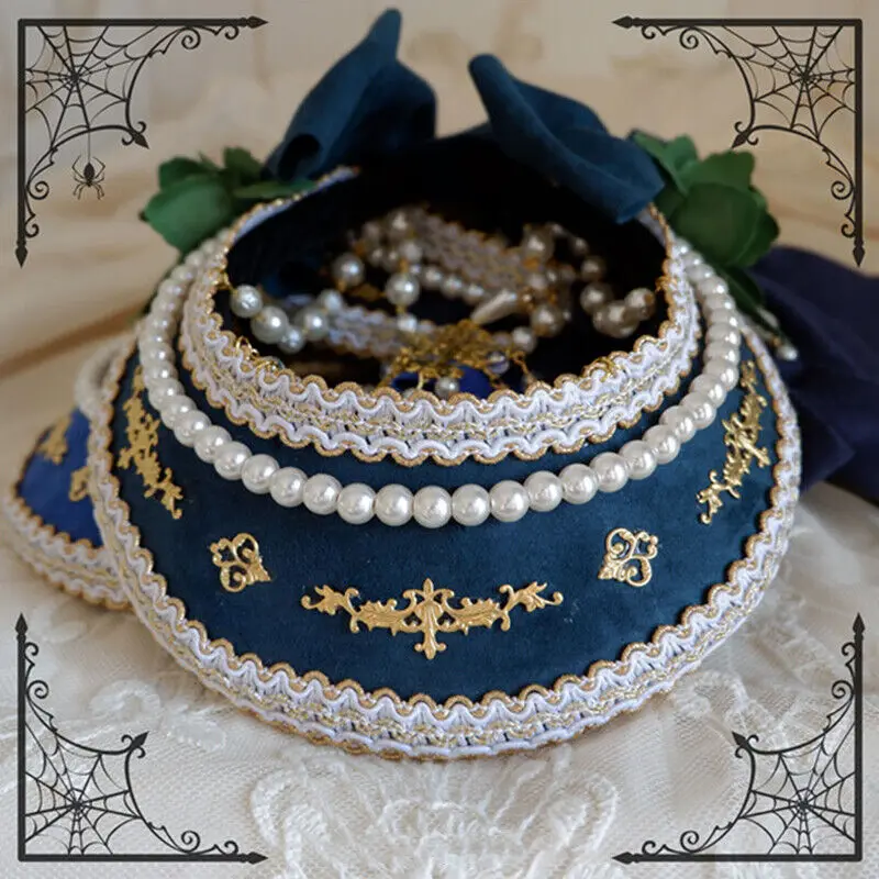 Renaissance Inspired Lolita Pearl Kc Crown Vintage Gothic Headwear for Virgin Mary Pope Cosplay Girls