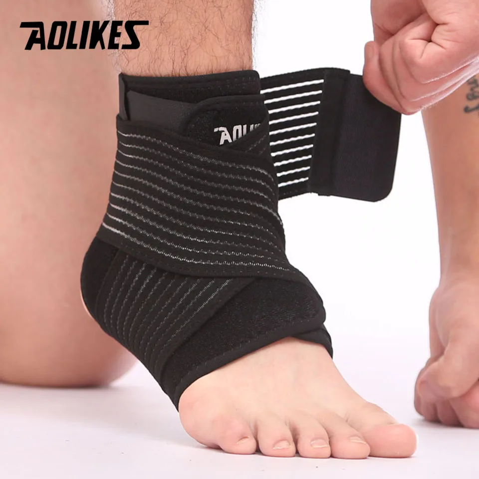 AOLIKES 1 Pcs Professional Ankle Support  Adjustable Elastic Anti Sprain Ankle Protector Sport Fitness Ankle Guard Bandage