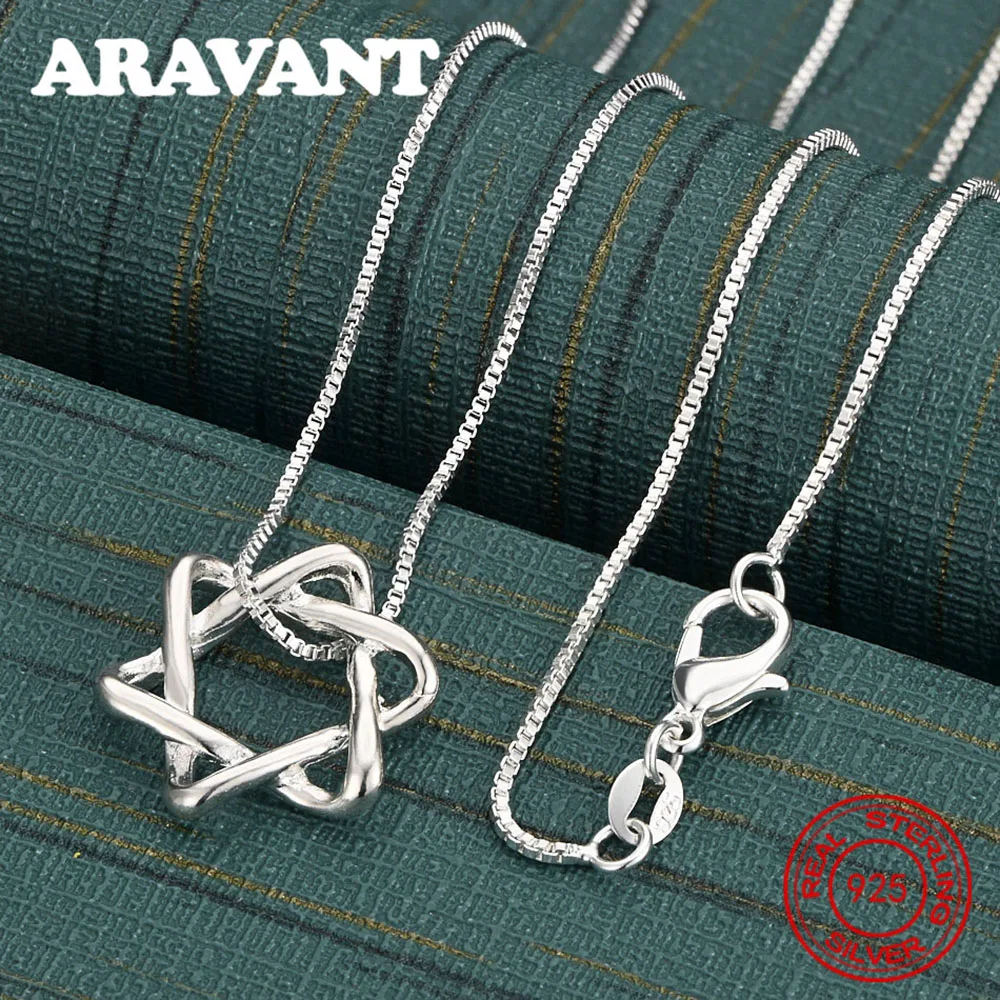 

Ожерелье из стерлингового серебра 925 пробы с шестиконечной звездой, аксессуары, очаровательные женские изысканные модные украшения