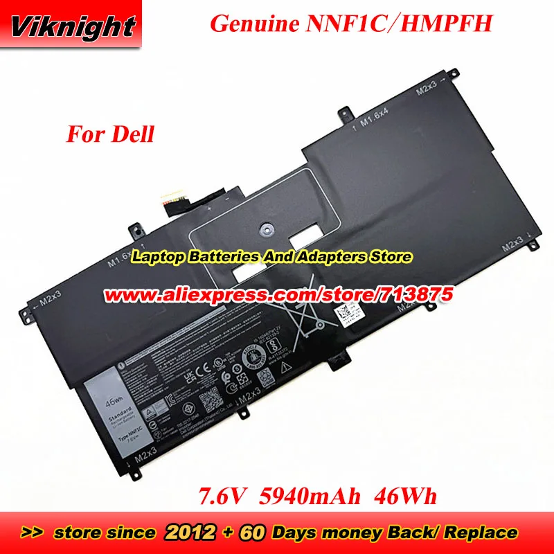 

Genuine NNF1C HMPFH Battery 7.6V 5940mAh 46Wh for Dell XPS 13 9365 2-in-1 13-9365-D1605TS D1805TS D3805TS D6705TS D6805TS Laptop