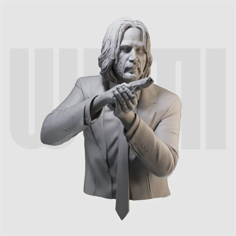 1/10 1/16 Scale John Wick Resin Bust Movie Character Resin Model Figures Unpainted Resin Doll Miniature Collection