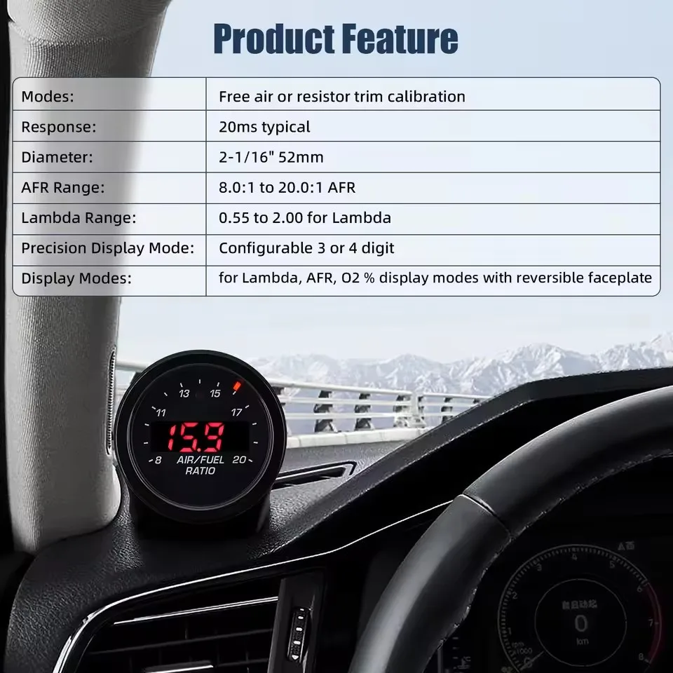 52mm Oxygen Sensor AFR Controller Gauge 30-4110 30-0300 X-Series Wideband O2 Air Fuel Ratio Gauge Kit LSU 4.9 0258017025