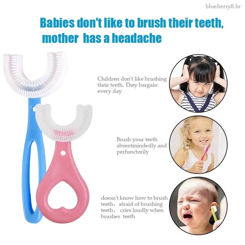 Oral care U-shaped toothbrush 2-12 years Training toothbrush for babies Food-grade silicone Ergonomic Pasteur brushing