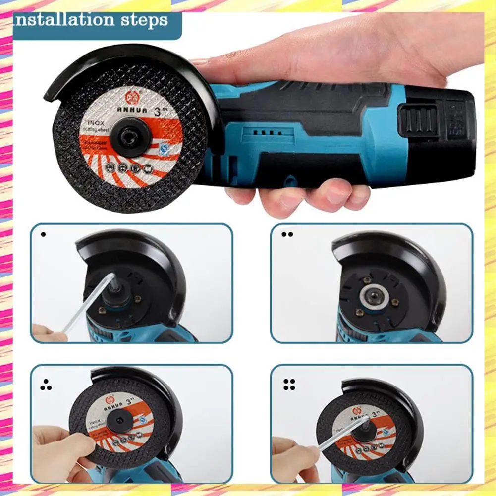 

ABJJ 12V Brushless Angle Grinder 19500Rpm Rechargeable Grinding Tool Mini Polishing Machine For Cutting Diamond Grinder Set