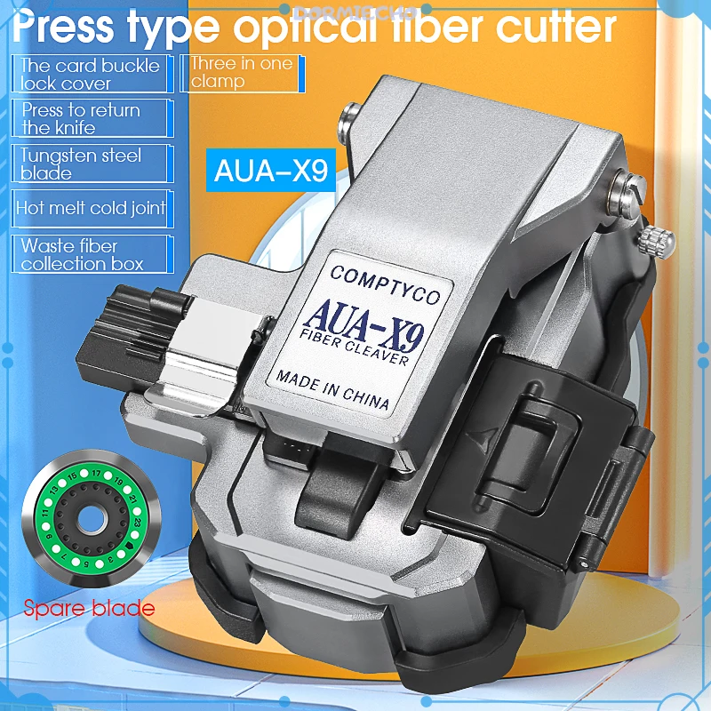 Optical Fiber Cleaver Machine 24 Surface Blade Cutting Tool FTTH High-precision AUA-X9 For Cold Joint/hot Melt