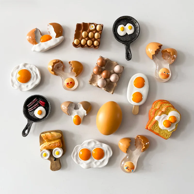 

Simulation Egg Fridge Magnets Refrigerator Magnetic Stickers Food Style Home Decorations