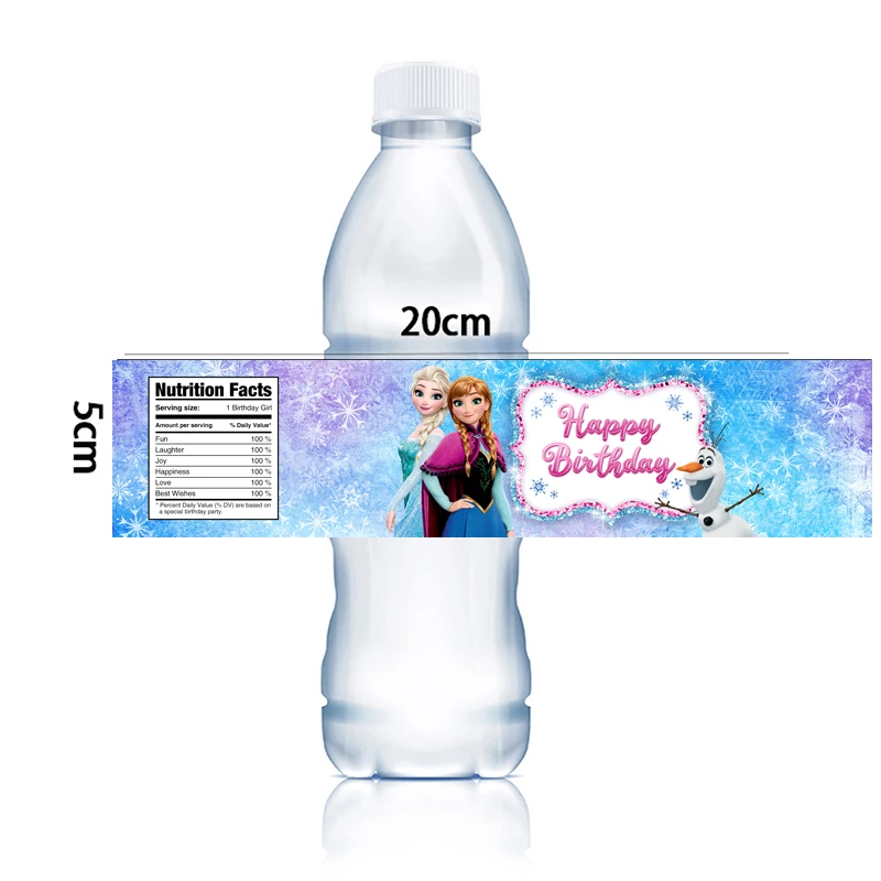 Frozen Anna Elsa Water Bottle Wraps Labels Birthday Labels Stickers Snow White Cinderella Princess Kids Birthday Party Decoratio