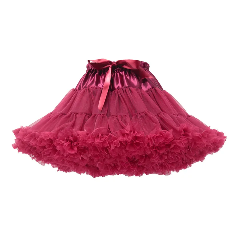 Kids Girls Lolita Cosplay Petticoats 2023 A-Line Puffy Tutu Skirt Layered Tulle Ballet Dance Pettiskirts Big Bowknot Underskirt