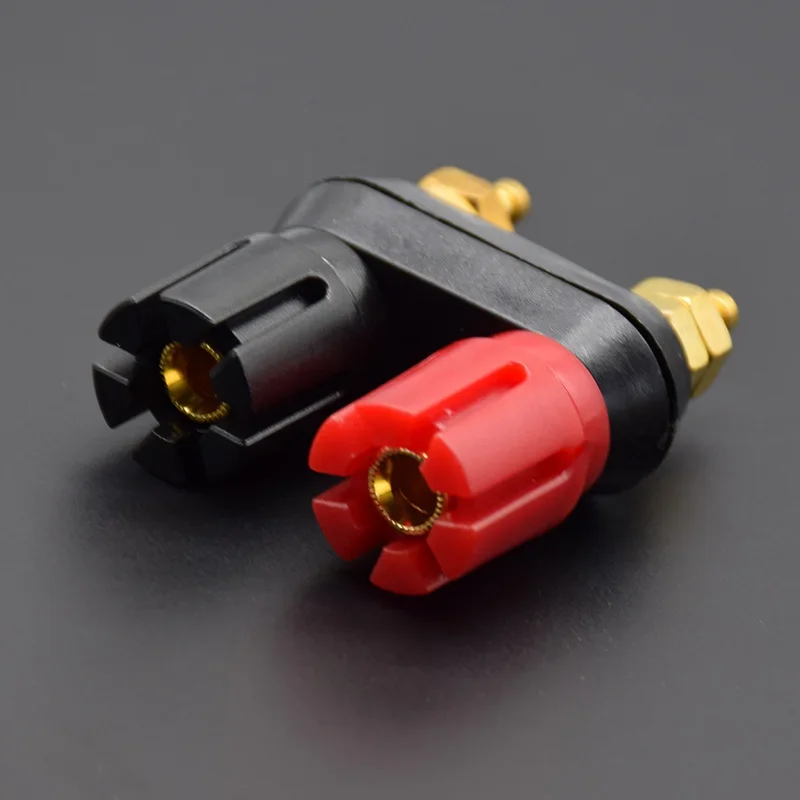 Banana Plugs Couple Terminals Dual 4mm Banana Plug Jack Socket Double hexagon Binding Post Red Black Connector Amplifier DX25